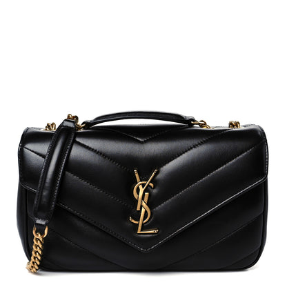 Saint Laurent Lambskin Chevron Quilted Small Loulou Black 1 of 13