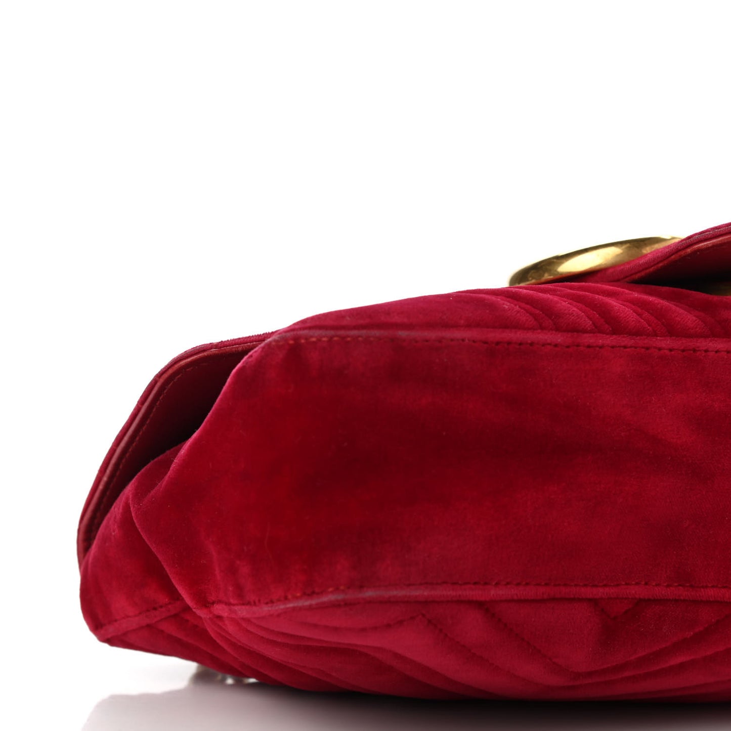 Velvet Matelasse Medium GG Marmont Shoulder Bag Hibiscus Red