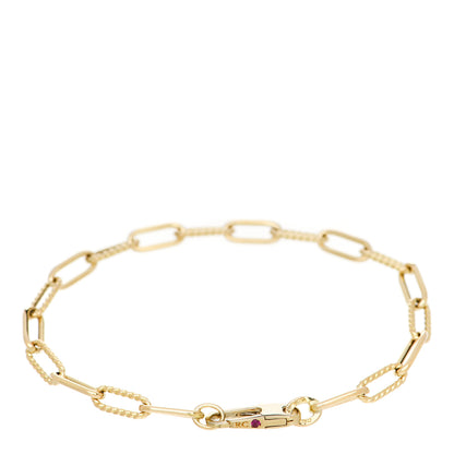 Roberto Coin 18K Yellow Gold Fluted Paper Clip Link Bracelet 2 of 3