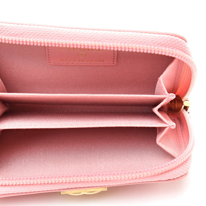Chanel Lambskin Quilted Boy Zip Around Coin Purse Wallet Pink 5 of 10