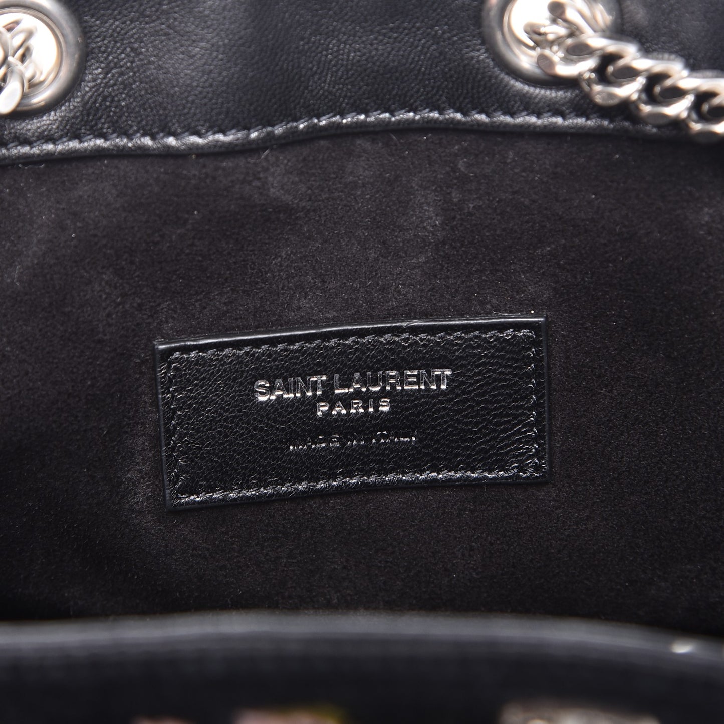 Woven Wool Embroidered Baby Emmanuelle Bucket Bag Black