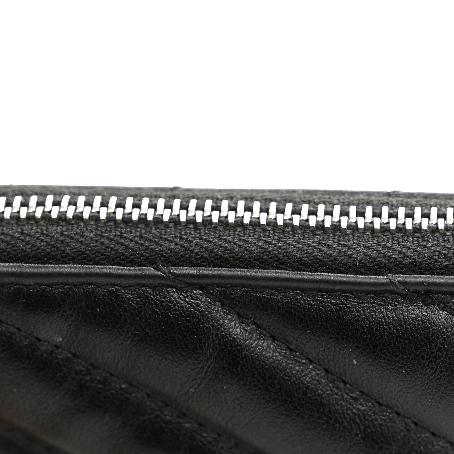 Calfskin Matelasse Chevron Monogram Pouch Black