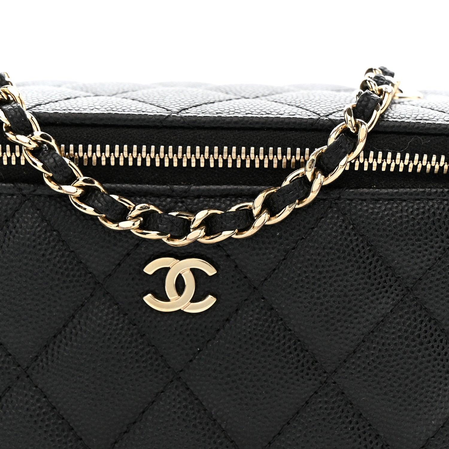 Chanel Caviar Quilted Small Vanity Case With Chain Black 8 of 12