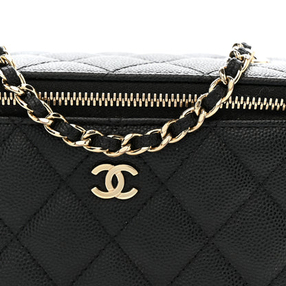 Chanel Caviar Quilted Small Vanity Case With Chain Black 8 of 12