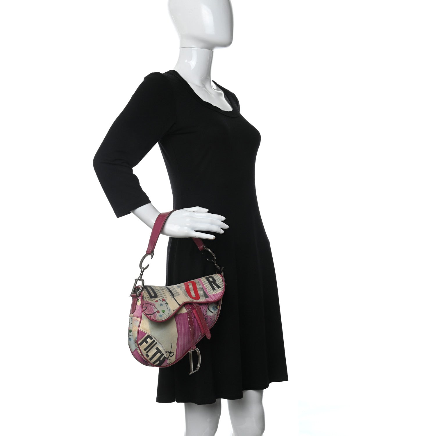 Christian Dior Canvas Filth Saddle Bag Multicolor 2 of 16