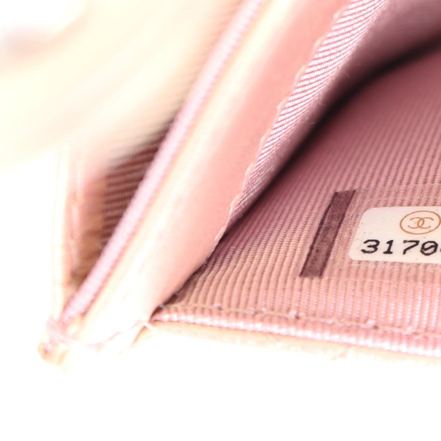 Iridescent Calfskin Quilted Flap Card Holder Wallet Pink