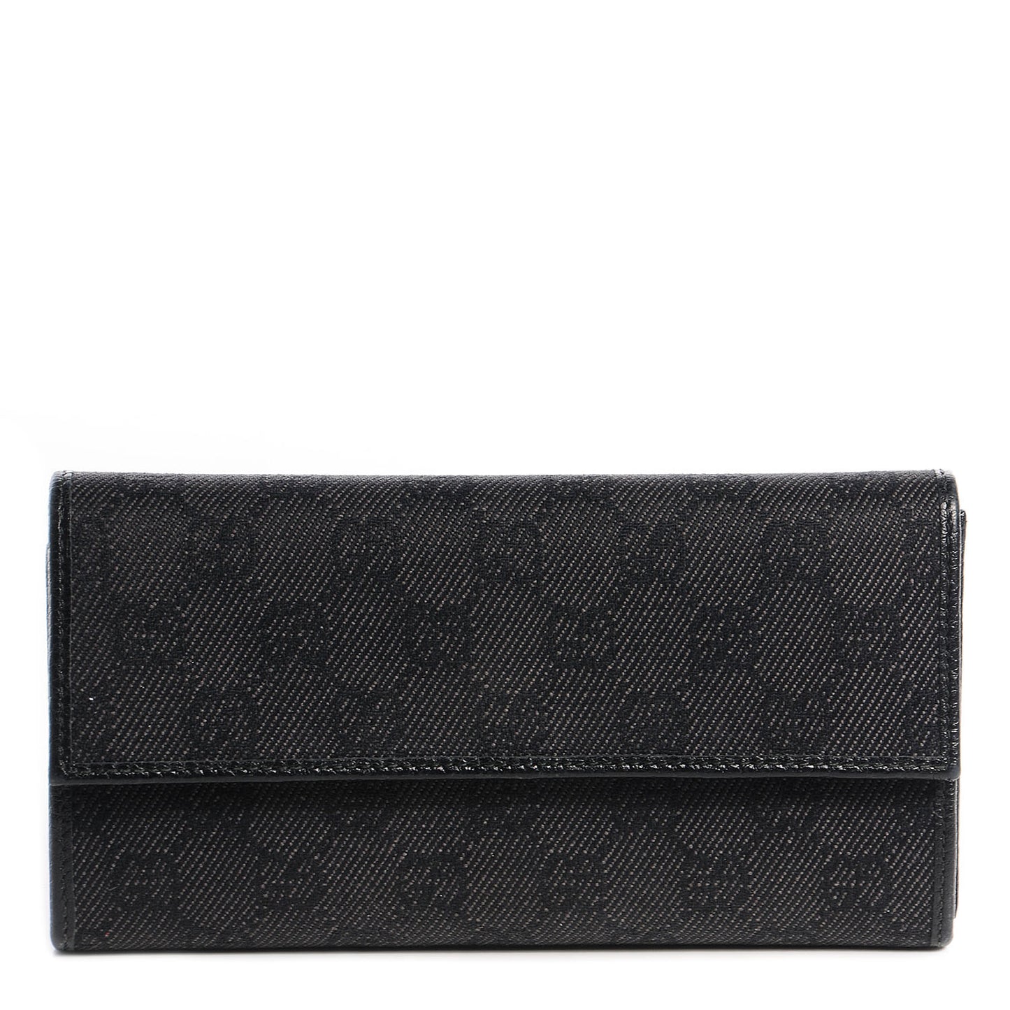 Denim Monogram Continental Wallet Black
