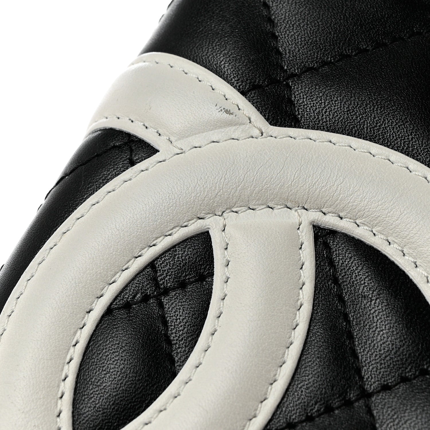 Chanel Calfskin Cambon Zip Around Organizer Wallet Black White 8 of 9