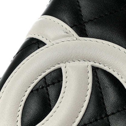 Chanel Calfskin Cambon Zip Around Organizer Wallet Black White 8 of 9