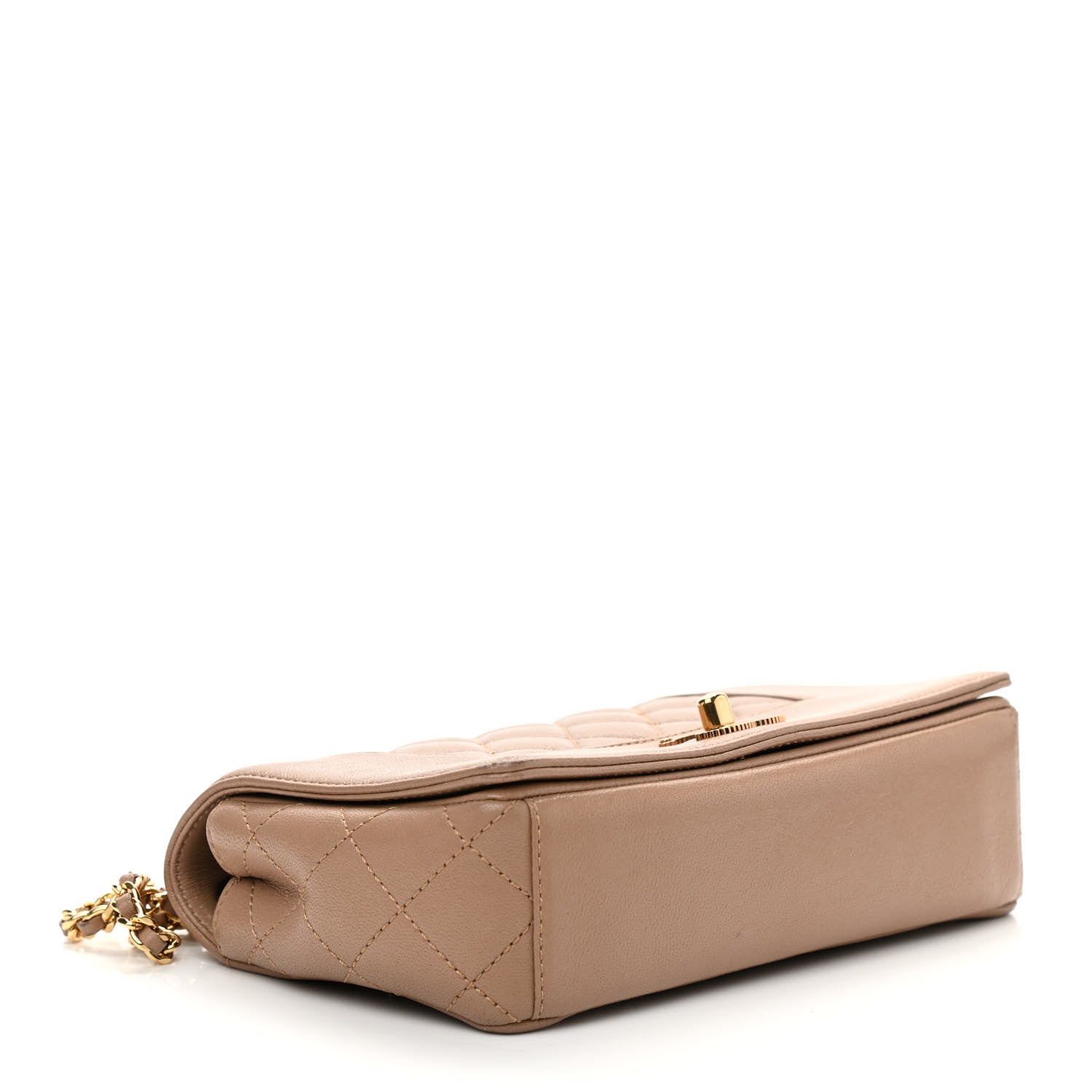 Chanel Sheepskin Quilted Small Vintage Mademoiselle Flap Beige 4 of 11