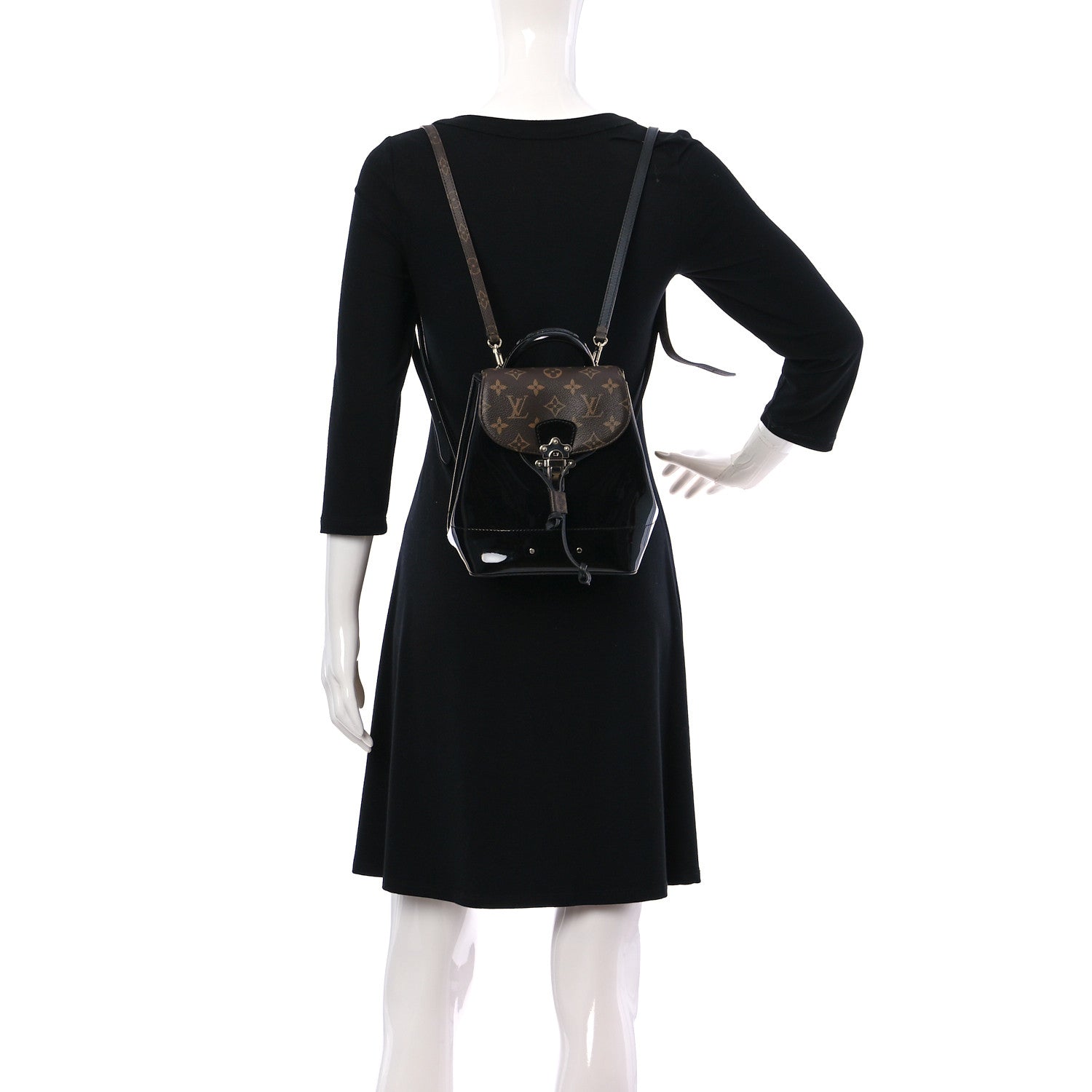 Louis Vuitton Patent Monogram Hot Springs Backpack Black 2 of 8