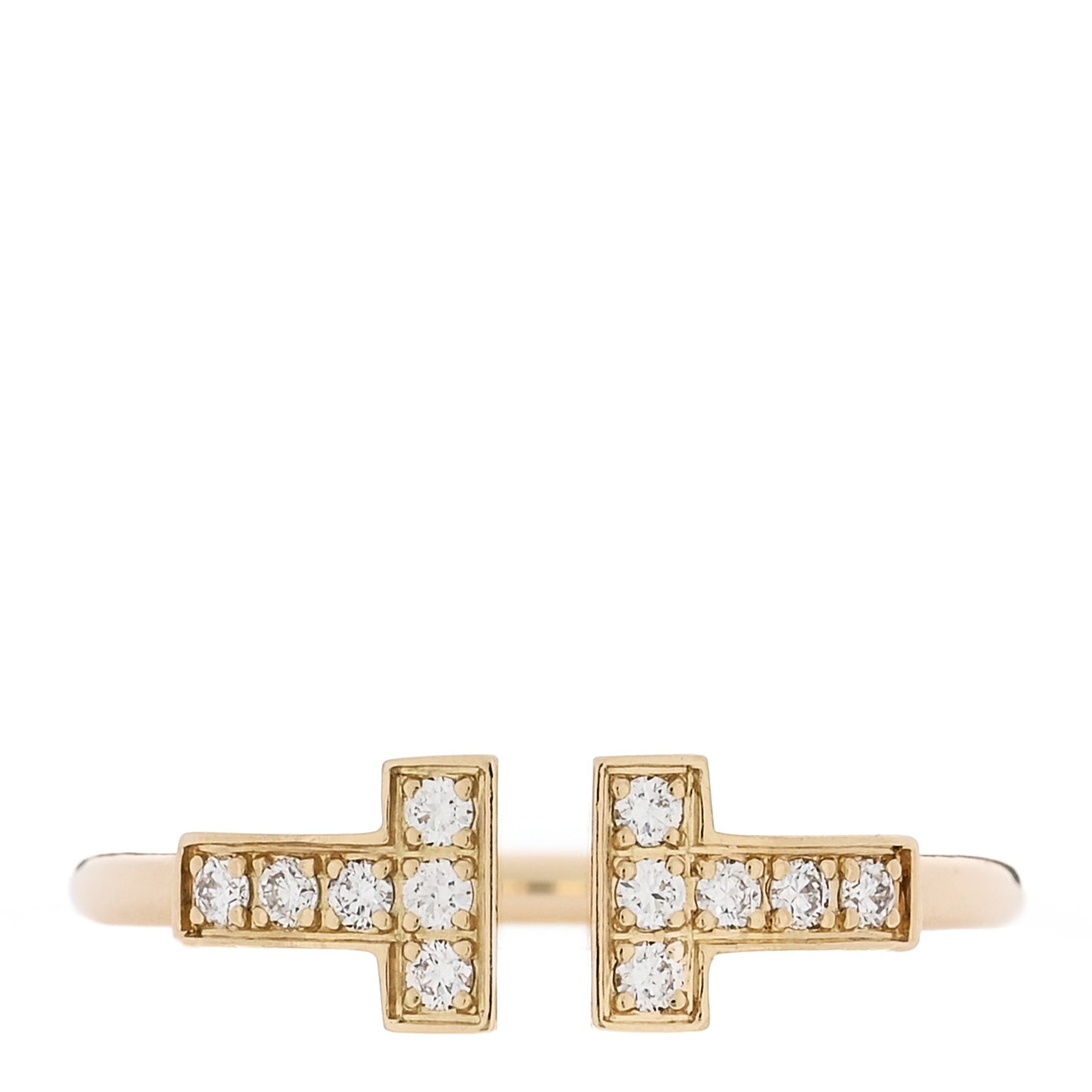 18K Yellow Gold Diamond T Wire Ring 53 6.5