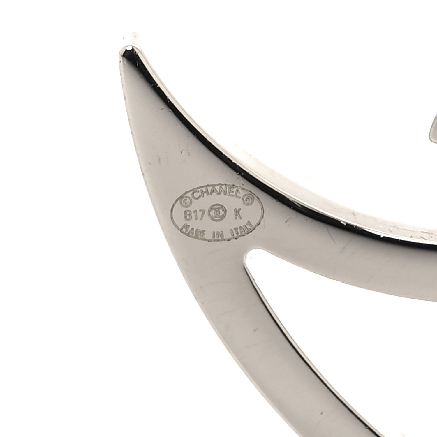 Chanel Crystal CC Moon Brooch Silver 3 of 3