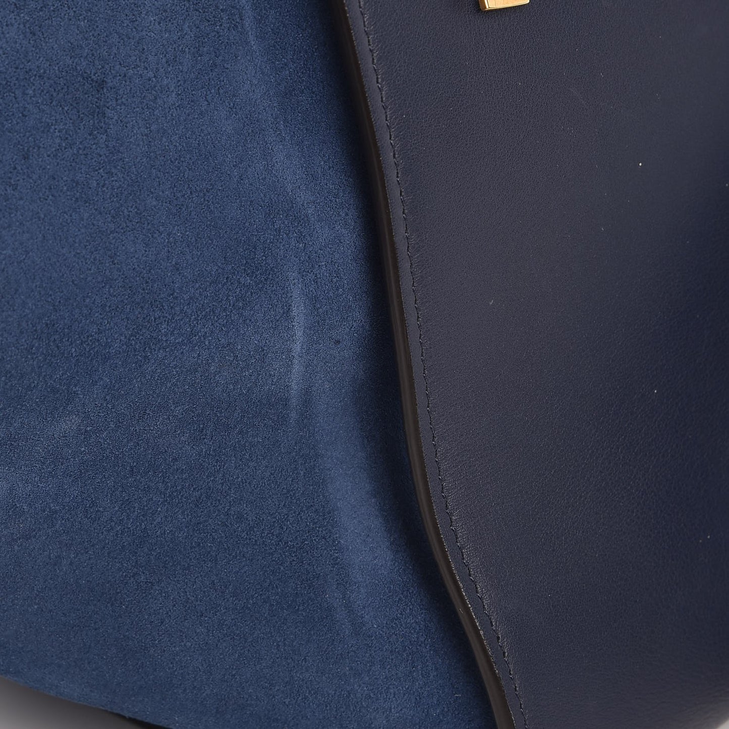 Drummed Calfskin Suede Medium Trapeze Ocean Blue