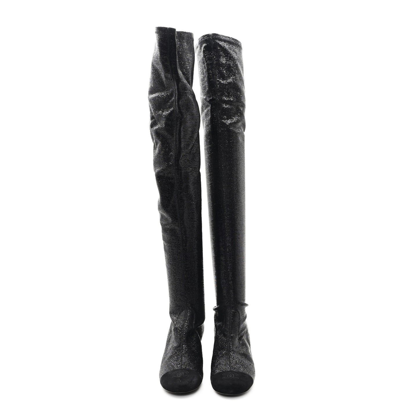 Glitter High Boots 37 Black