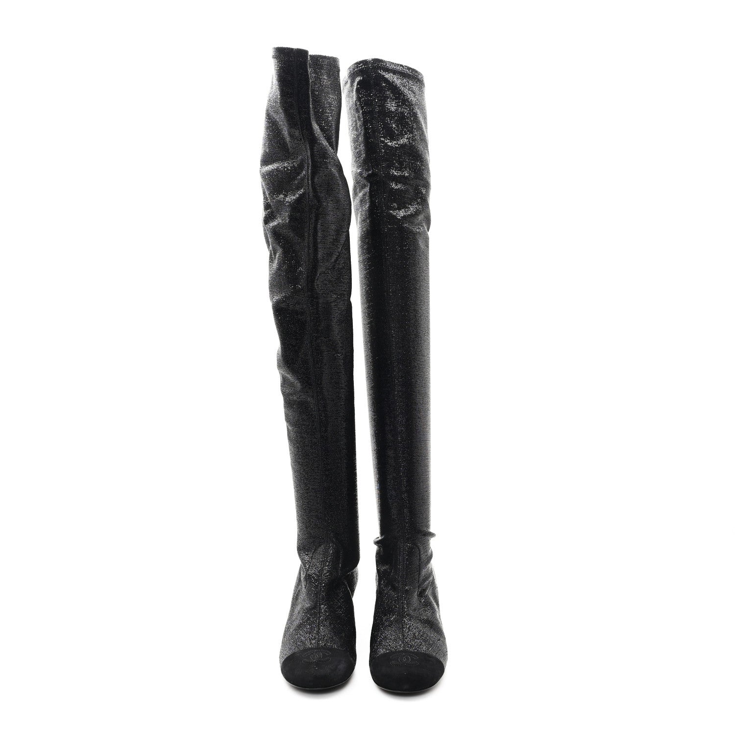 Chanel Glitter High Boots 37 Black 2 of 6
