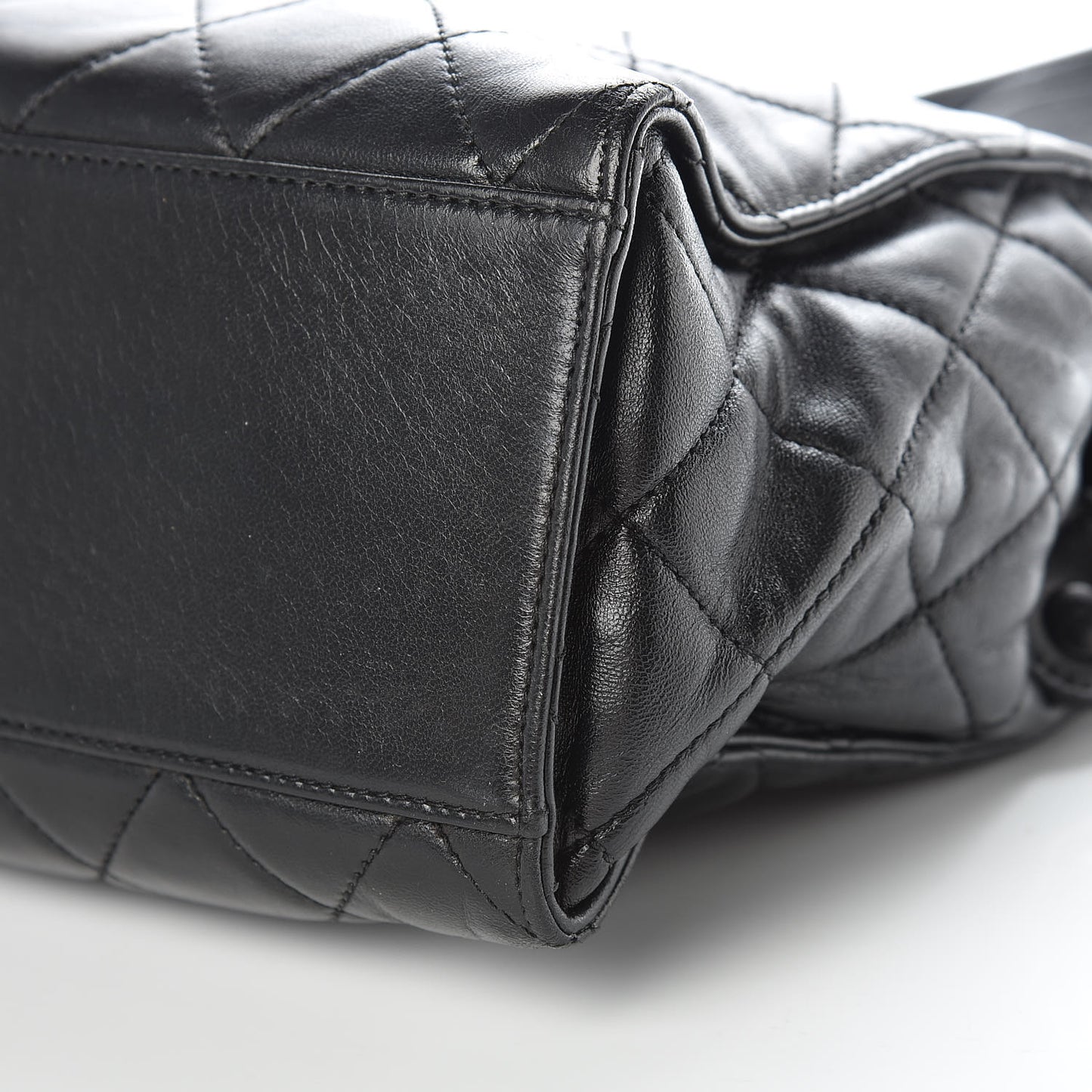 Lambskin Quilted CC Shopping Tote Black