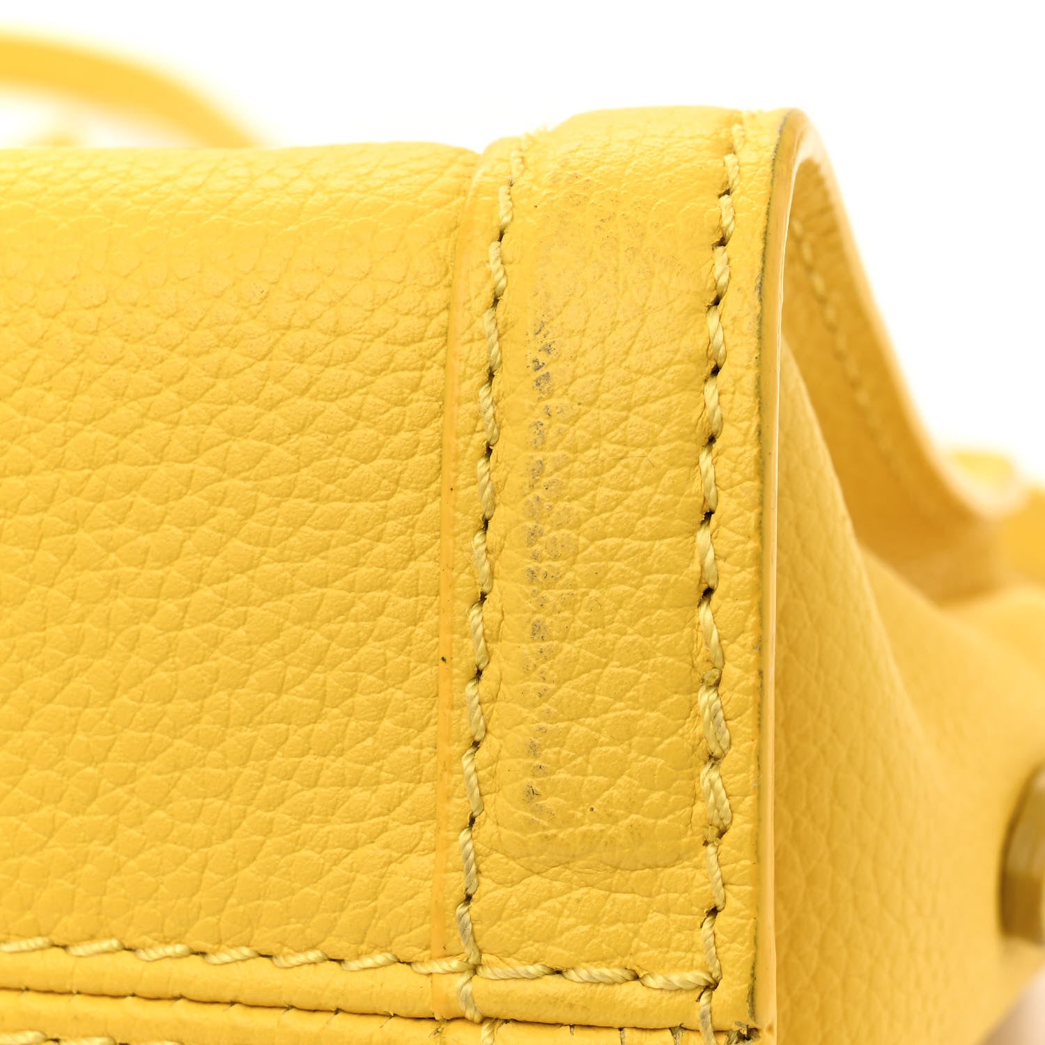 Alexander McQueen Pebbled Calfskin Mini Skull Padlock Zip Around Tote Yellow 17 of 20