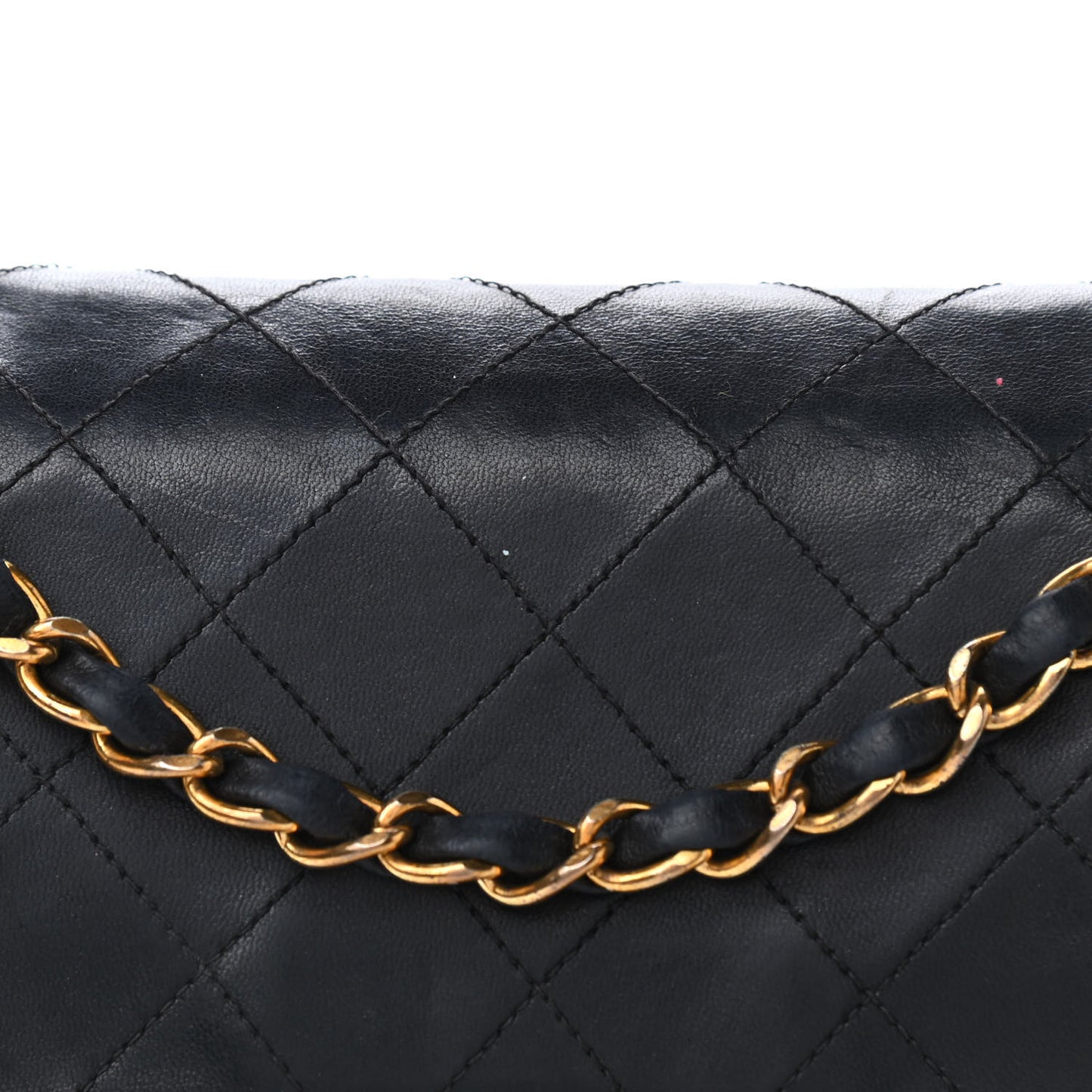 Lambskin Quilted Small Double Flap Black