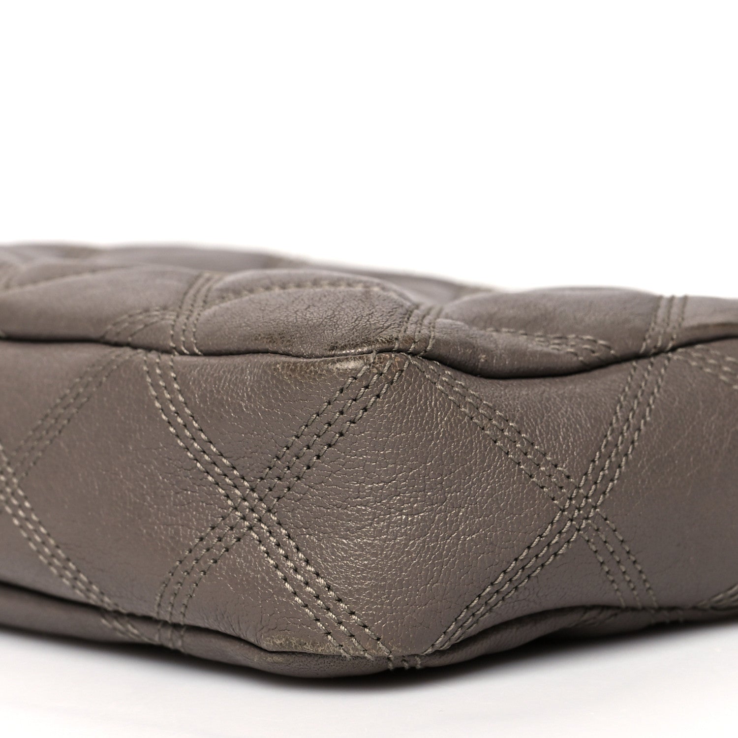 Saint Laurent Grained Lambskin Quilted Mini Becky Double Zip Bag Taupe 11 of 14