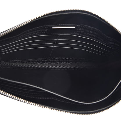 Prada Saffiano Cuir Clutch Wristlet Bag Black 5 of 12