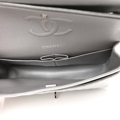 Chanel Metallic Lambskin Quilted Medium Double Flap Silver 5 of 11