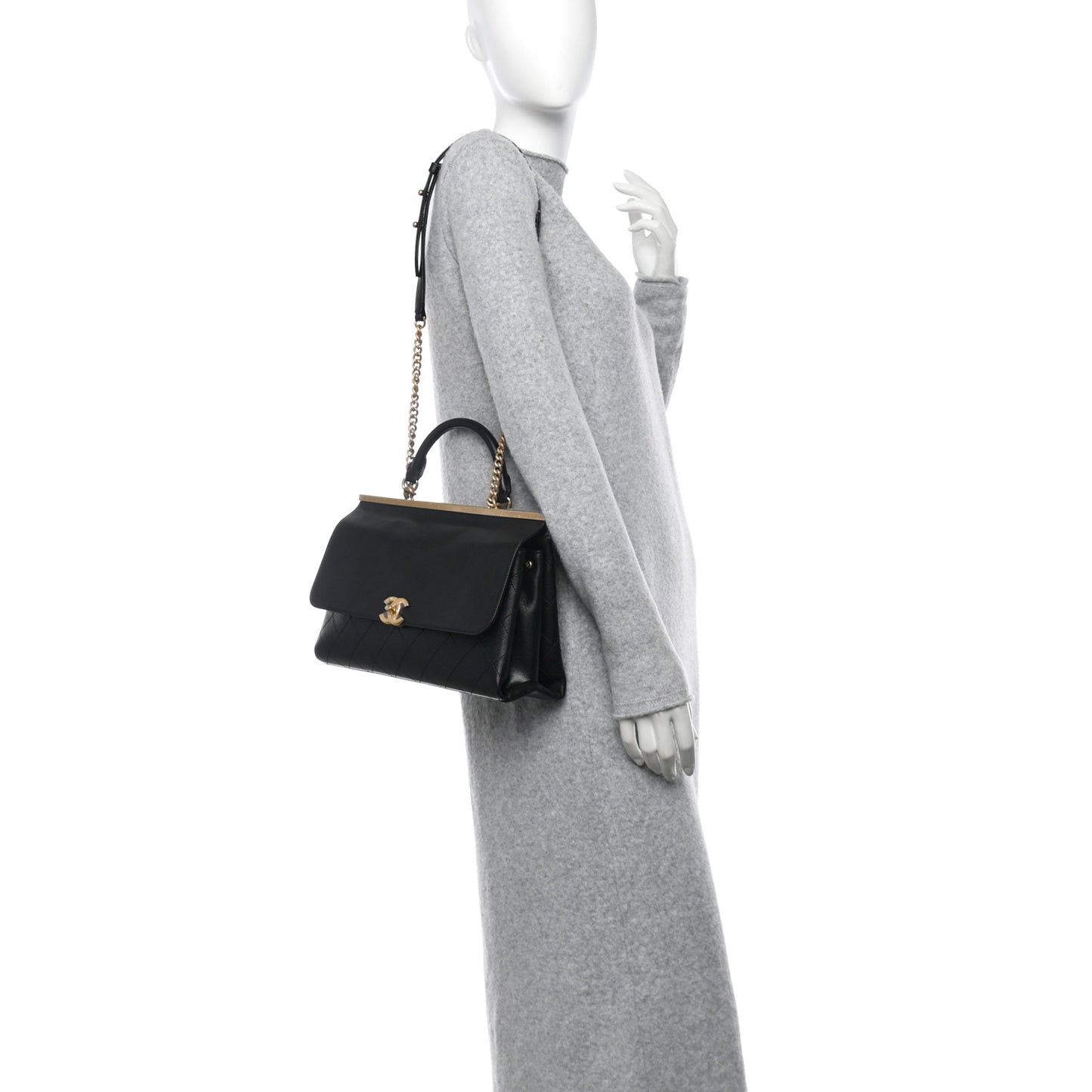 Lambskin Quilted Small Coco Lux Flap  Black