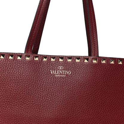 Valentino Garavani Grained Calfskin Rockstud Shoulder Tote Cerise 8 of 12