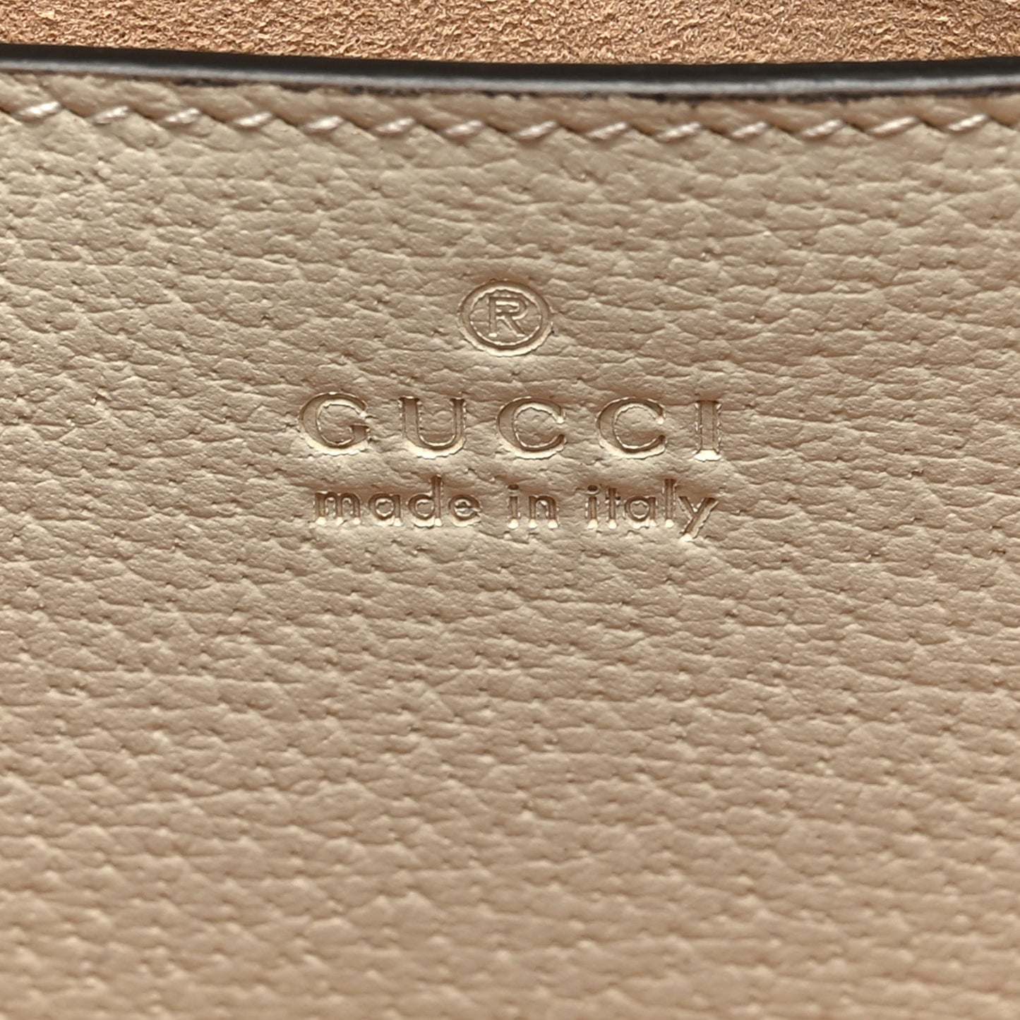 GG Supreme Monogram Textured Dollar Calfskin Web Small Ophidia Tote Bag Beige Ebony Mystic White