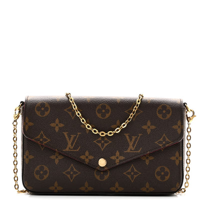 Louis Vuitton Monogram Pochette Felicie Chain Wallet Fuchsia 1 of 11