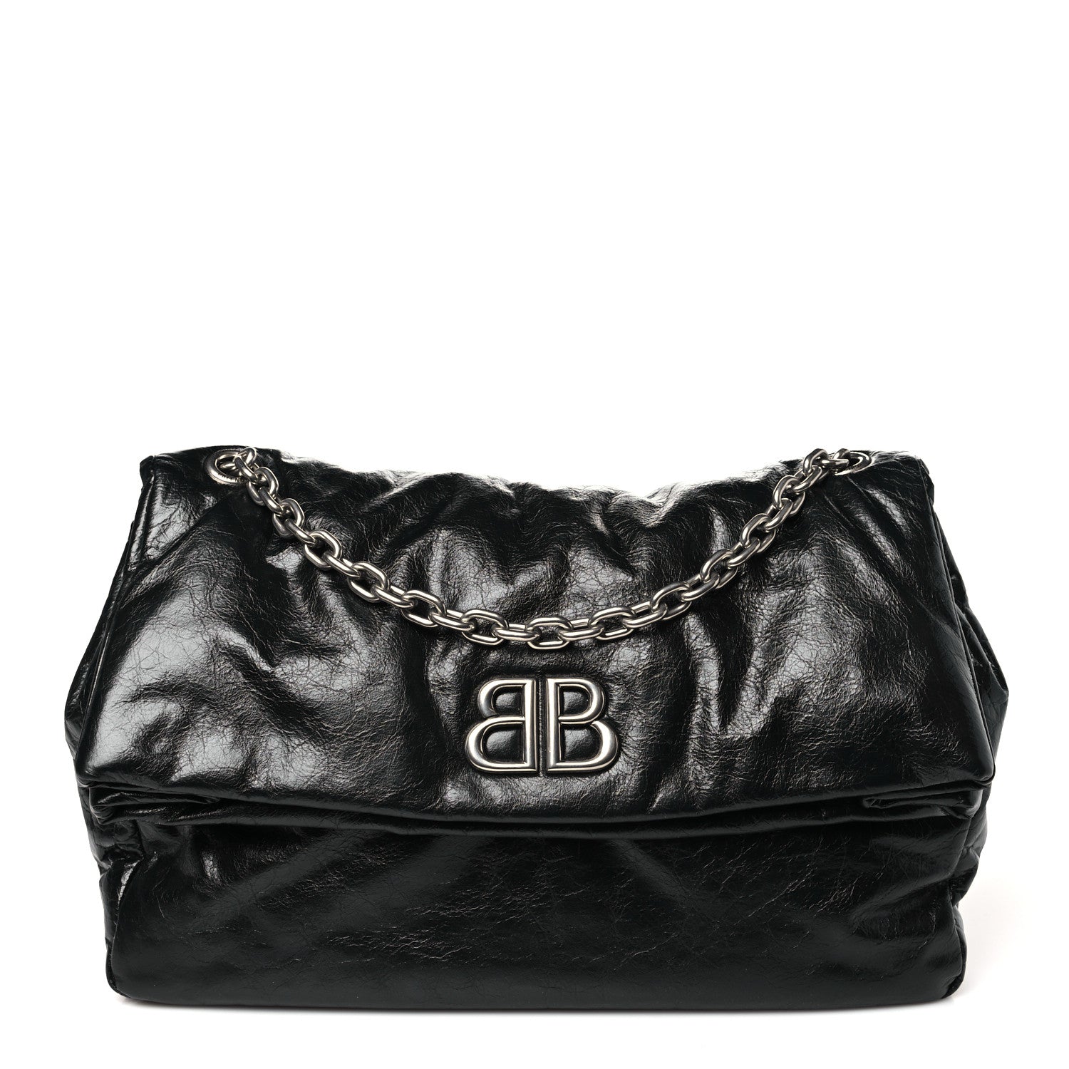 Balenciaga Arena Calfskin Medium Monaco Chain Shoulder Bag Black 1 of 10