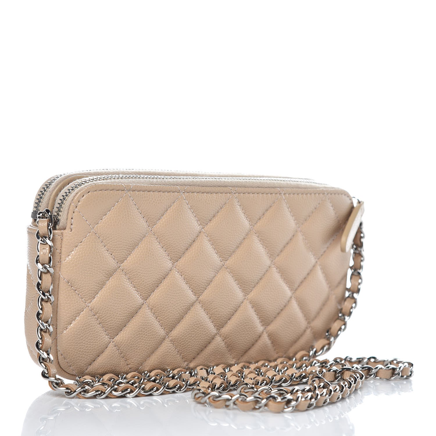Chanel Caviar Quilted Small Clutch With Chain Beige 3 of 12