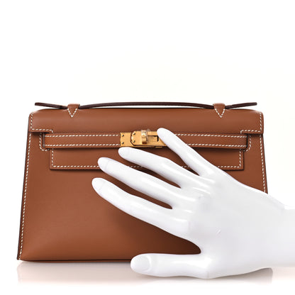 Hermes Swift Kelly Pochette Clutch Gold 2 of 12