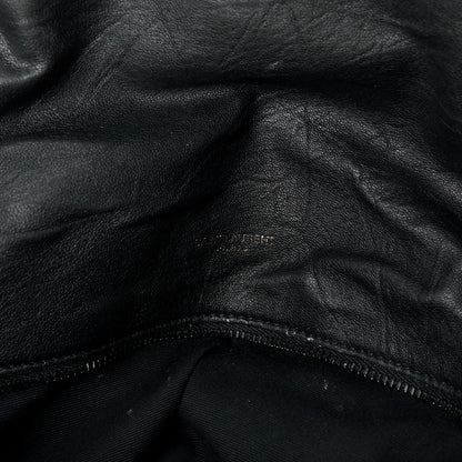 Saint Laurent Lambskin Quilted Monogram Monochrome Medium Loulou Puffer Chain Satchel Black 7 of 12