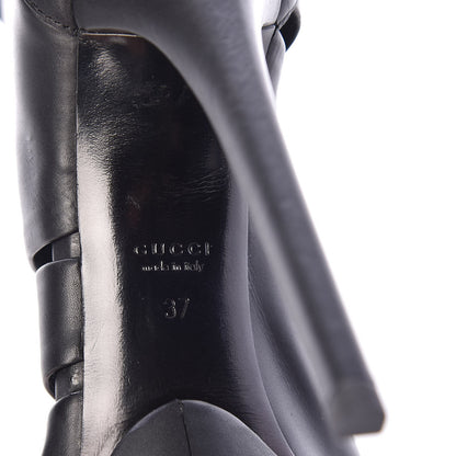Gucci Calfskin Helena Tall Cutout Boots 37 Black 6 of 8