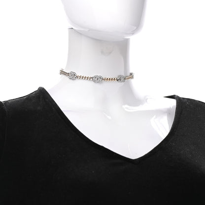 Chanel Crystal Chain CC Choker Gold Silver 2 of 7