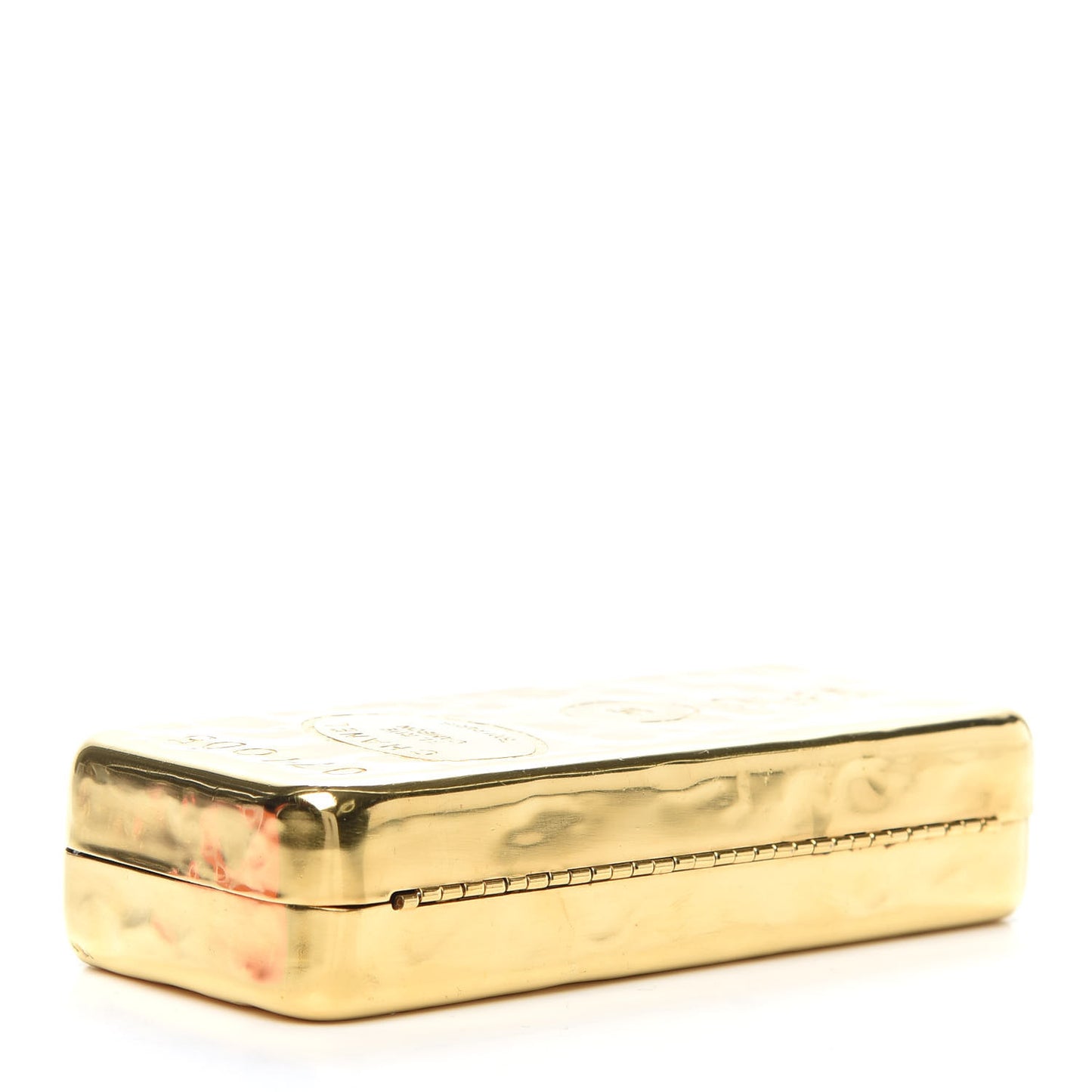 Hammered Metal Gold Bar Clutch