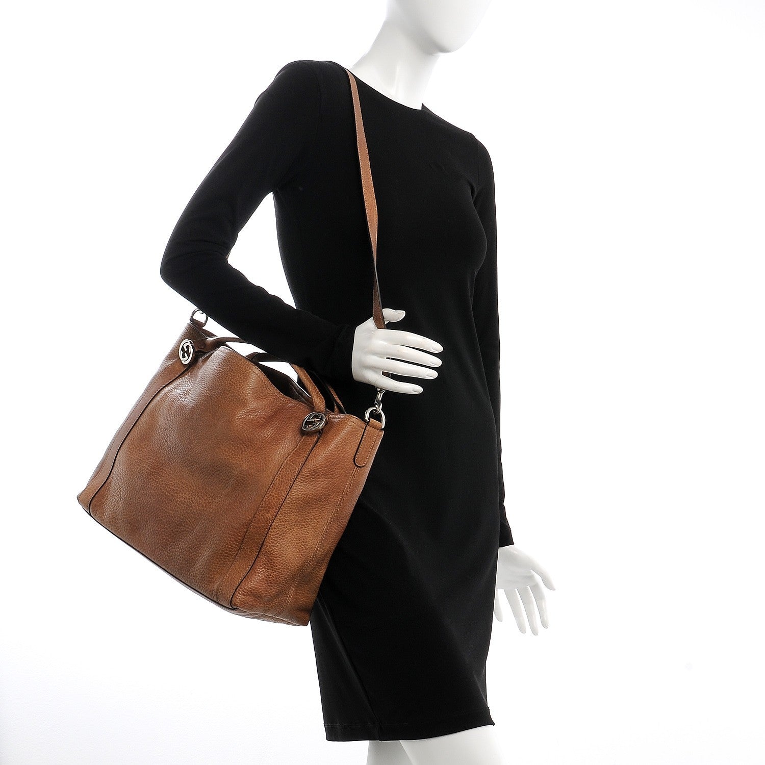 Gucci Pebbled Calfskin Medium Miss GG Top Handle Bag Light Cuir 2 of 11