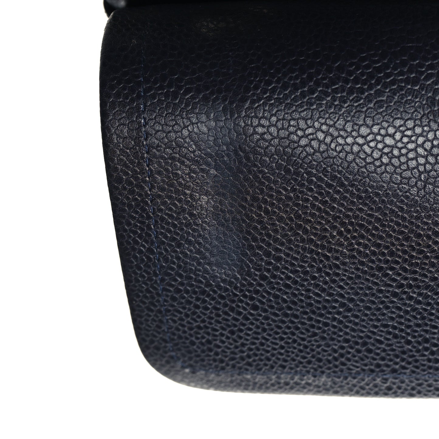 Caviar Quilted Jumbo Double Flap Navy Blue