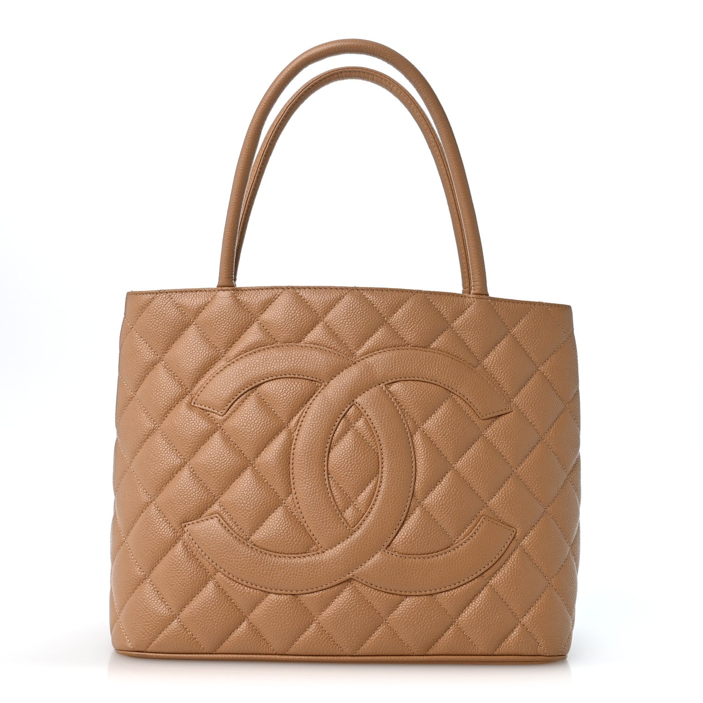 Caviar Quilted Medallion Tote Beige