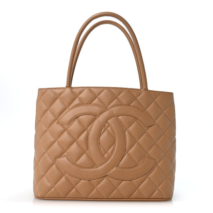 Chanel Caviar Quilted Medallion Tote Beige 1 of 12