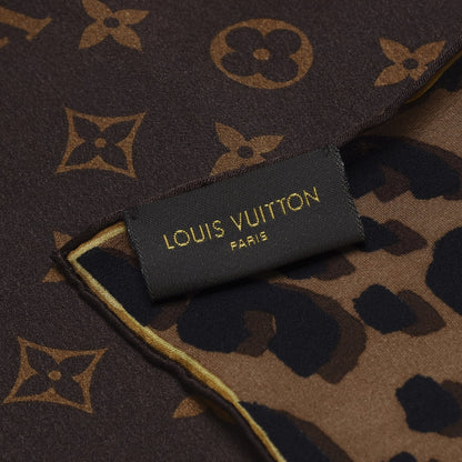 Louis Vuitton Silk Leopard Monogram Square Scarf 5 of 5