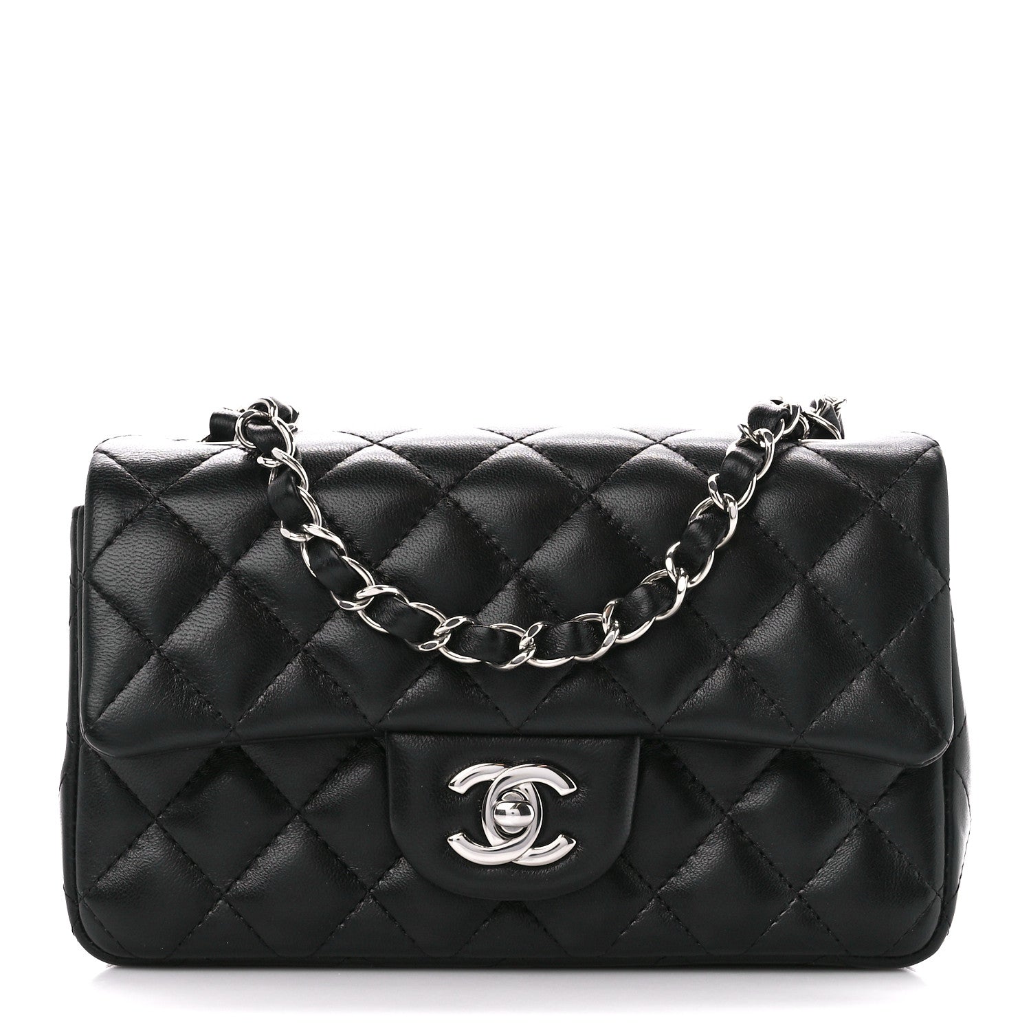 Chanel Lambskin Quilted Mini Rectangular Flap Black 1 of 12