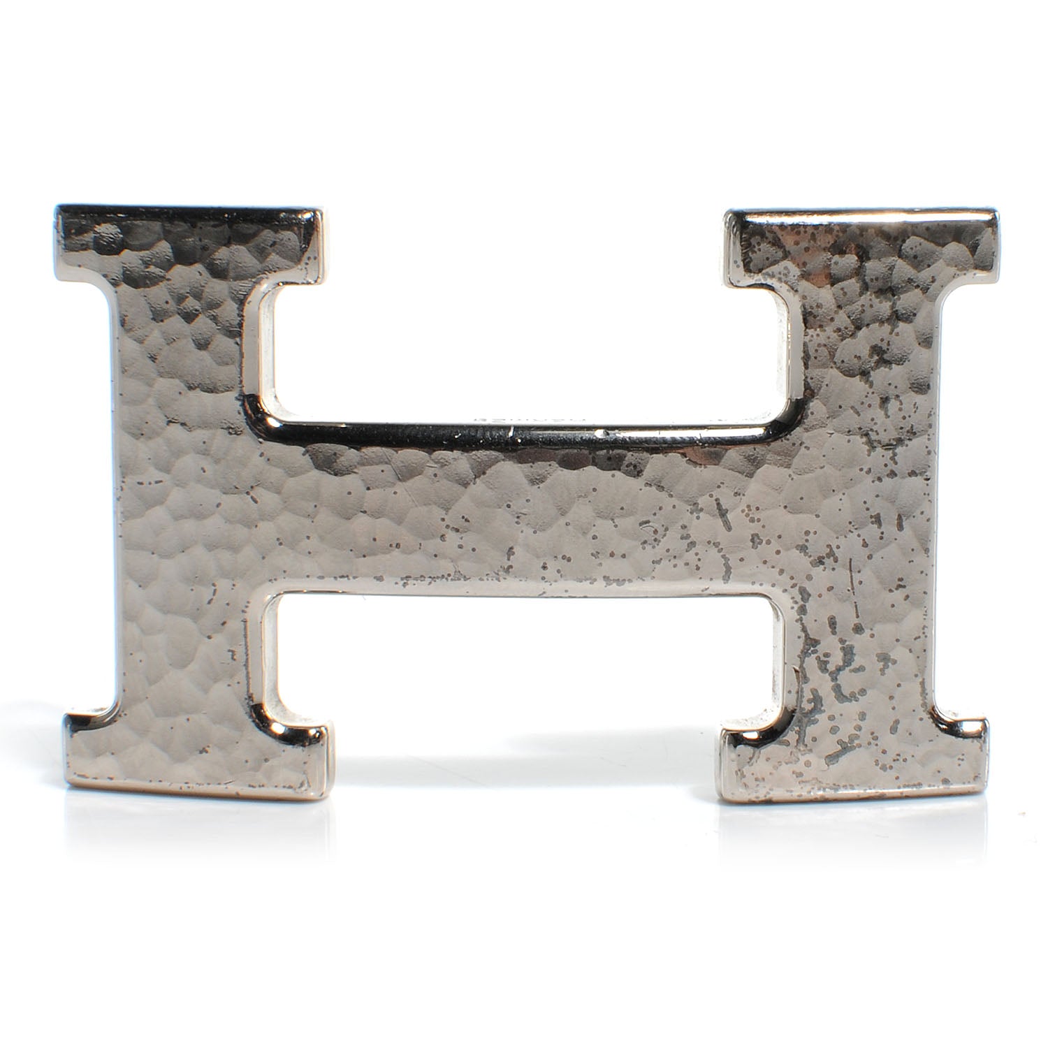 Hermes 32mm Palladium H Belt Buckle Martelee Silver 1 of 4