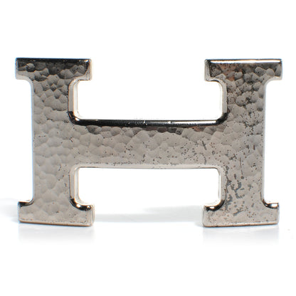 Hermes 32mm Palladium H Belt Buckle Martelee Silver 1 of 4