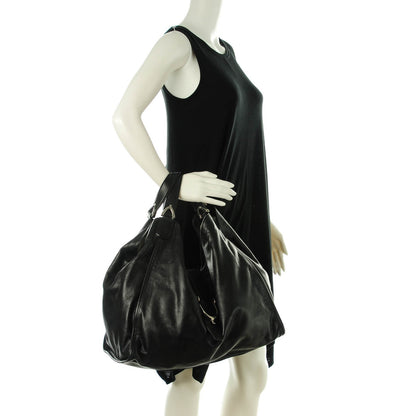 Gucci Calfskin Large Soft Stirrup Shoulder Bag Black 2 of 7