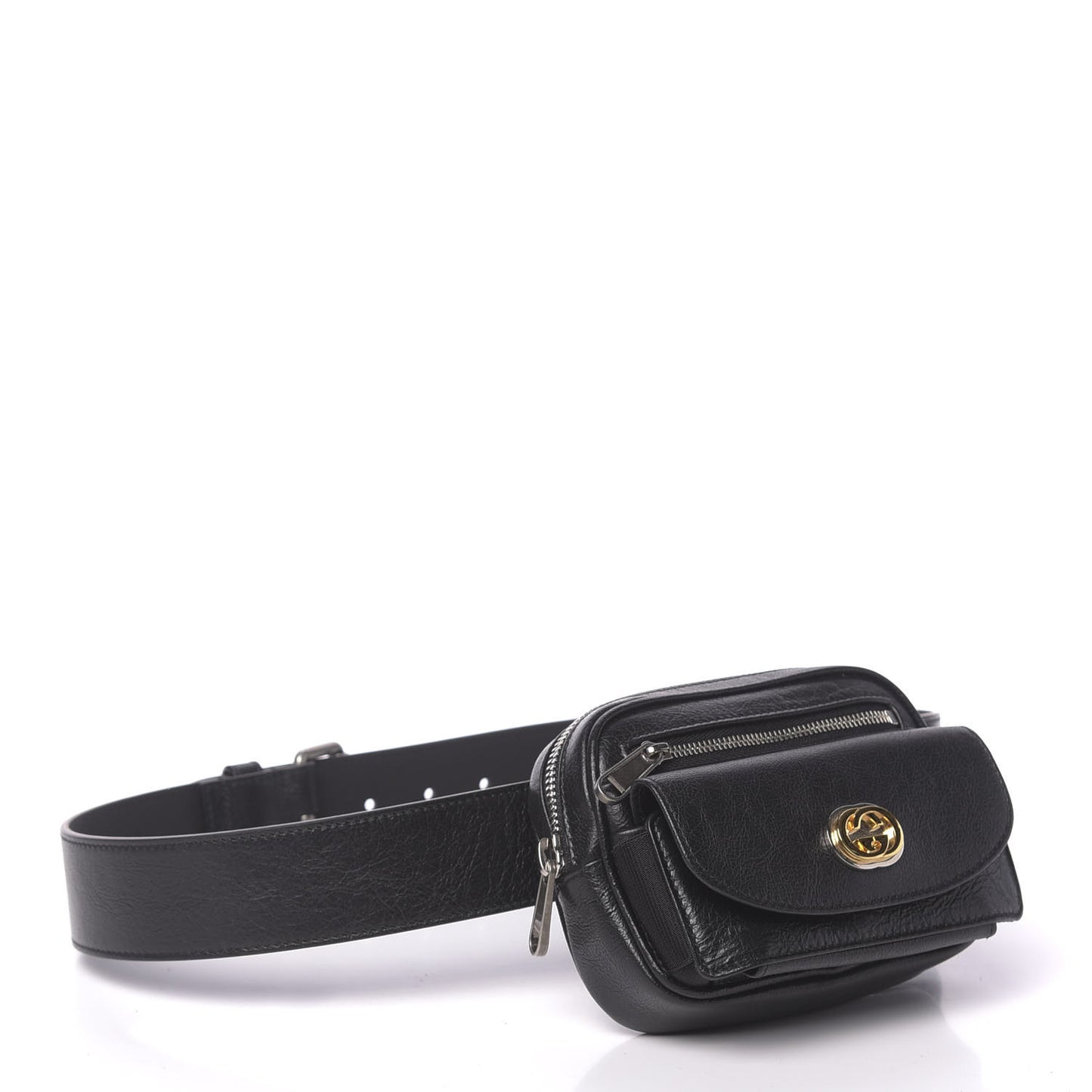 Fluffy Calfskin Mini Morpheus Belt Bag 80 32 Black