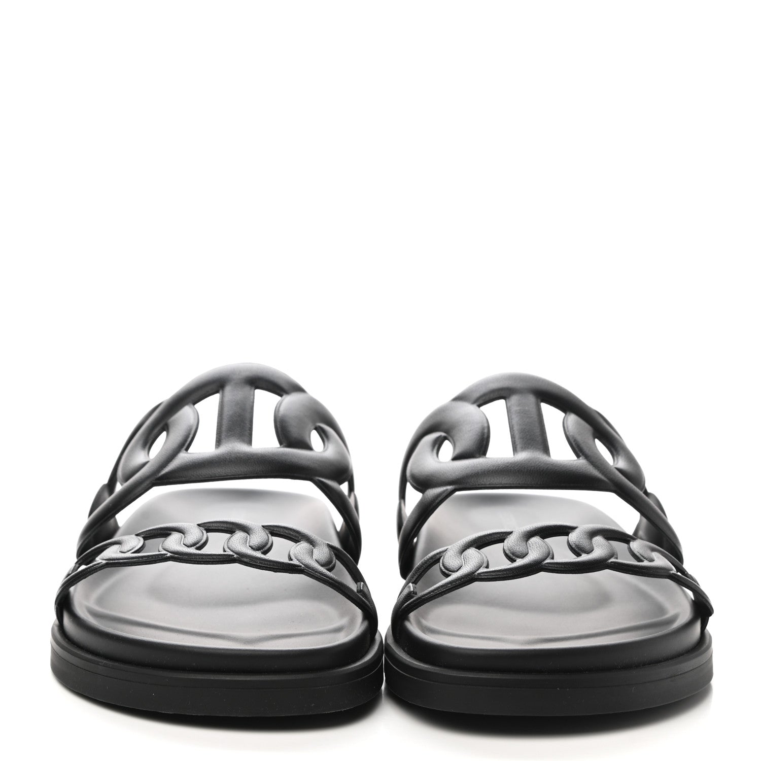 Hermes Nappa Extra Sandals 37 Black 2 of 9