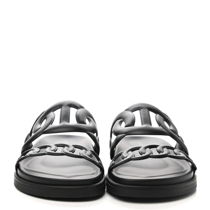 Hermes Nappa Extra Sandals 37 Black 2 of 9