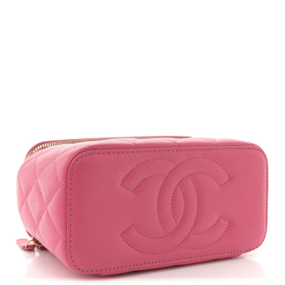 Chanel Caviar Quilted Small Vanity Case With Chain Pink 4 of 10
